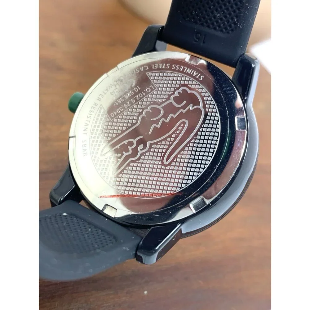 Lacoste Women's Watch 2030042 Quartz Black Dial Textured Rubber Band 12.12 33mm